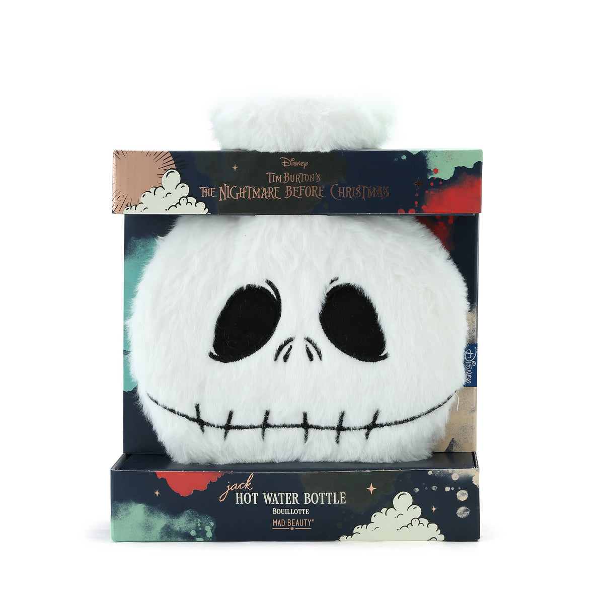 Front of the Jack Skellington hot water bottle box, Nightmare Before Christmas artwork