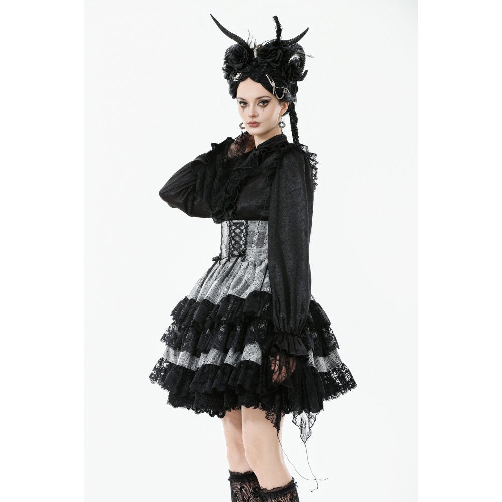 Dark in Love Hexa Layered Tartan Skirt