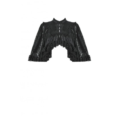 Dark in Love Zuri Vintage Lace Cape with Flowing Sleeves - Kate's Clothing