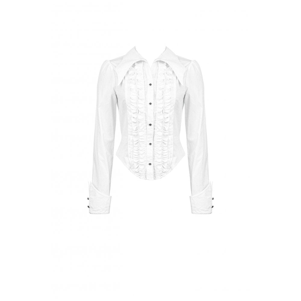 Dark in Love Queeny White Gothic Demon Shirt - Kate's Clothing