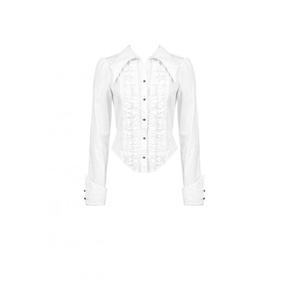 Dark in Love Queeny White Gothic Demon Shirt - Kate's Clothing