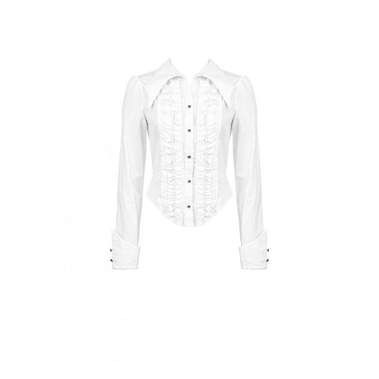 Dark in Love Queeny White Gothic Demon Shirt - Kate's Clothing
