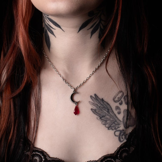 Alchemy Gothic Tears of the Moon - Red Necklace