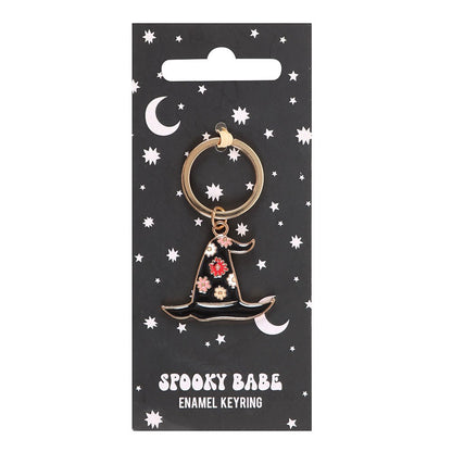 Gothic Gifts Spooky Babe Witch Hat Keyring