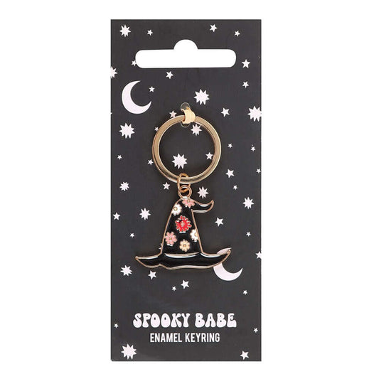 Gothic Gifts Spooky Babe Witch Hat Keyring - Kate's Clothing