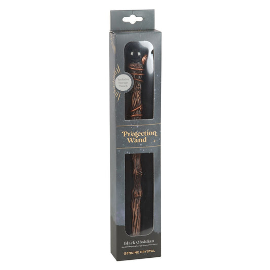 Gothic Gifts Black Obsidian Crystal Wand with Pouch - Kate's Clothing