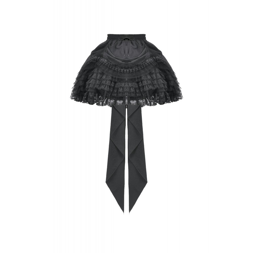 Dark In Love Beatrix Goth Satin Ruffled Overskirt
