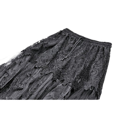 Dark in Love Floral Applique Lace Maxi Skirt