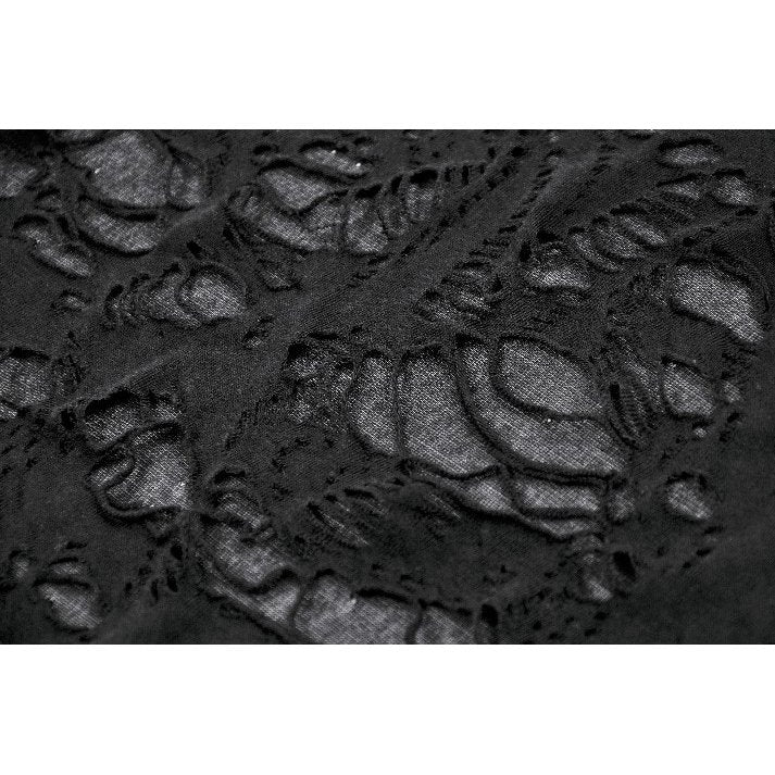 Dark in Love Morrigan One-Shoulder Lace Goth Top in Black