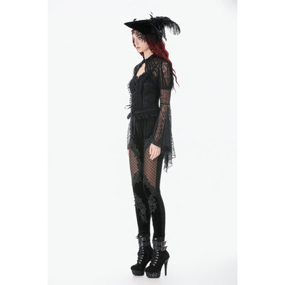 Dark in Love Gothic Velvet Mesh Patchwork Leggings