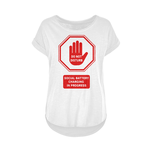 Do Not Disturb - Red Print Long Slub T-Shirt