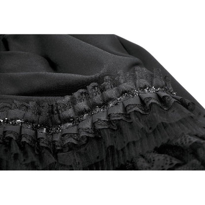 Dark In Love Beatrix Goth Satin Ruffled Overskirt