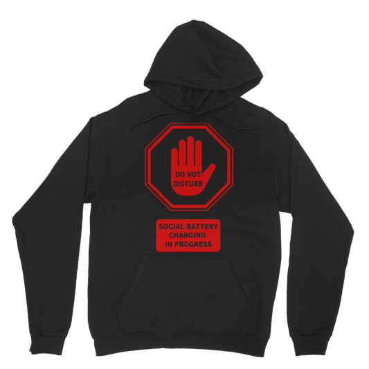 Do Not Disturb - Red Print Classic Hoodie