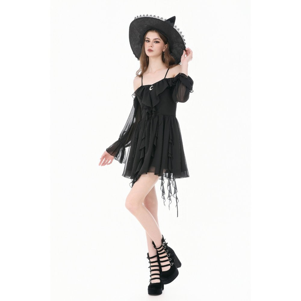 Dark in Love Nocturnal Crescent Chiffon Dress