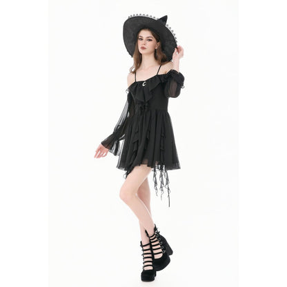 Dark in Love Nocturnal Crescent Chiffon Dress