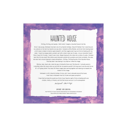 The reference insert from the box, printed with a purple watercolour border.