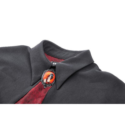 Dark in Love Camazotz Vampire Bat Shaped Capelet in Black and Blood Red - Kate's Clothing