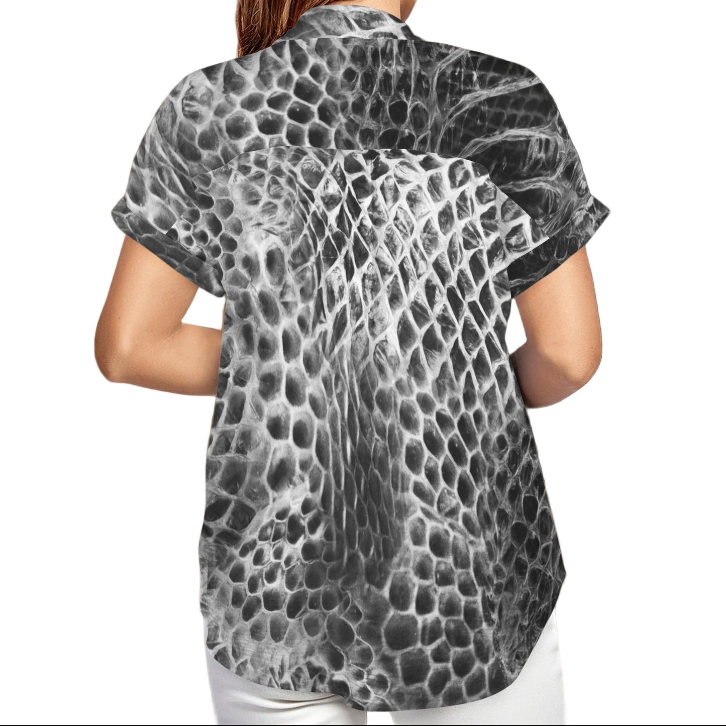 ANTIBrand Shedding Skin Snake Skin Effect Short Sleeve Shirt