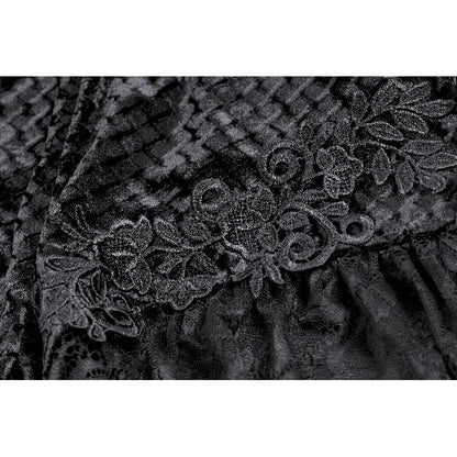 Dark in Love Velvet Floral Lace Trim Shorts