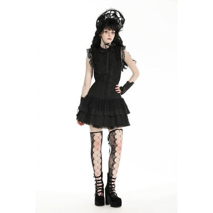 Dark in Love Evelina Sleeveless Tiered Goth Dress