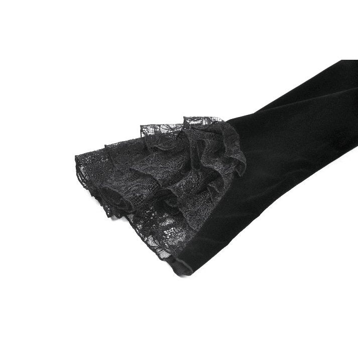 Ruffled Gothic Sleeve Details – Close View