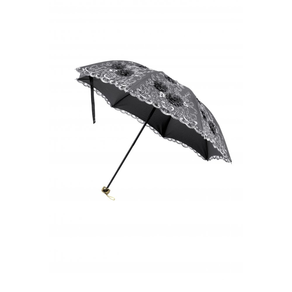 Dark in Love Belladonna Embroidered Folding Parasol
