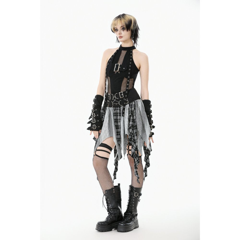Dark in Love Morrigan Punk Patchwork Skirt