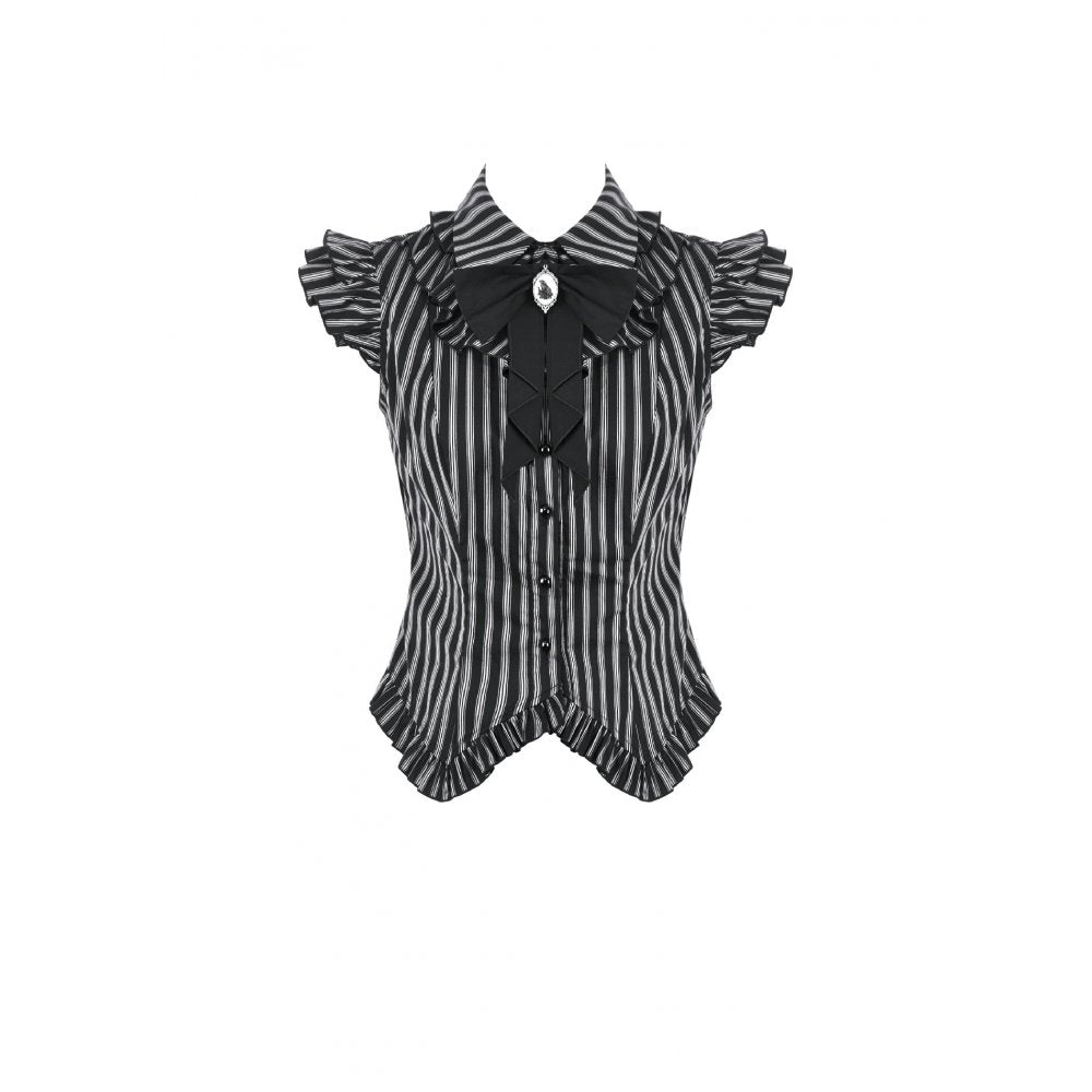 Dark in Love Crow Emblem Swallowtail Blouse