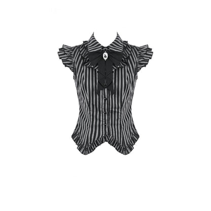 Dark in Love Crow Emblem Swallowtail Blouse