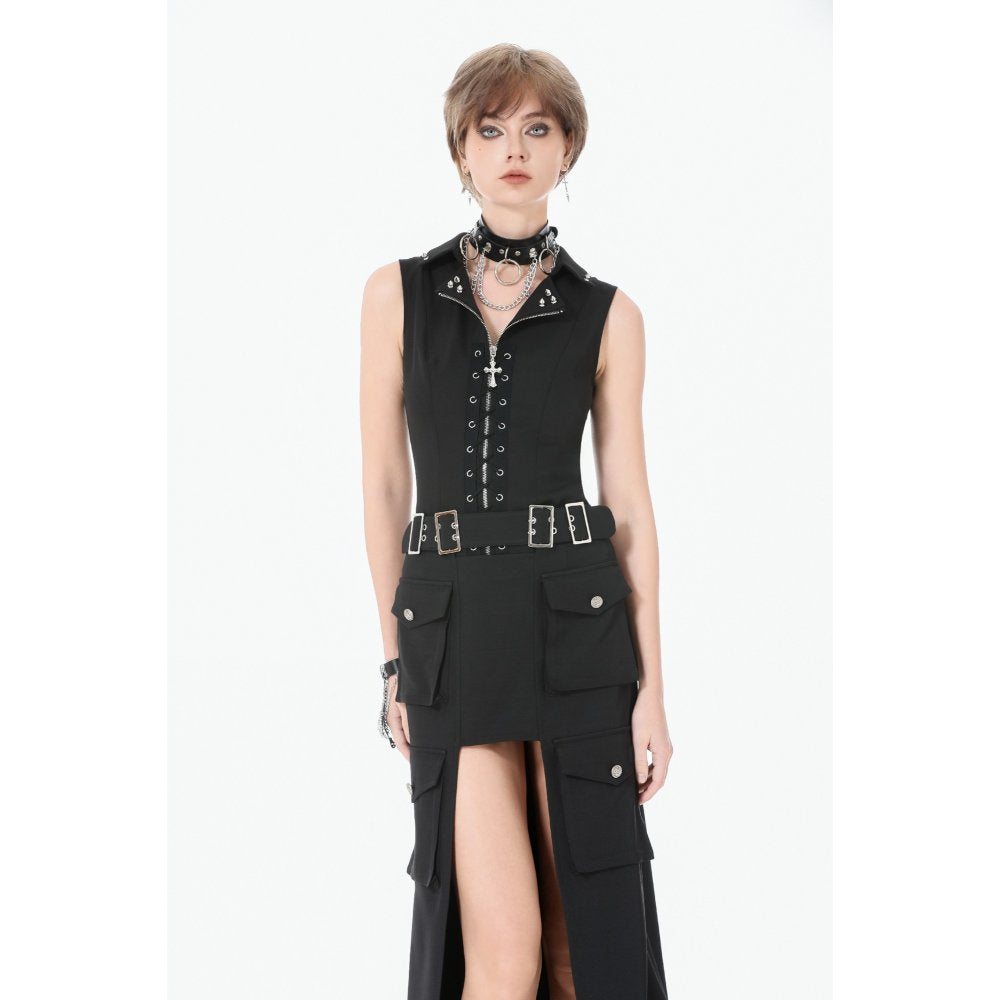 Dark in Love Punk Studded Lace Up Corset Vest