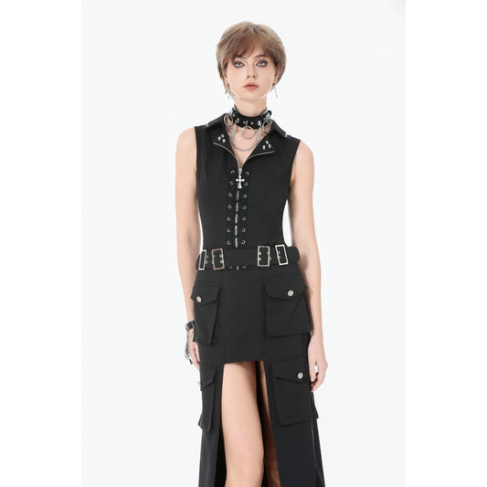 Dark in Love Punk Studded Lace Up Corset Vest