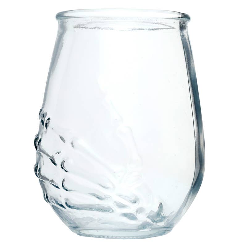 Gothic Gifts Skeleton Hand Set of 2 Glass Tumblers