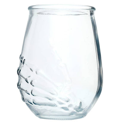 Gothic Gifts Skeleton Hand Set of 2 Glass Tumblers