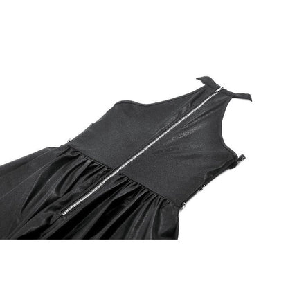 Dark in Love Valentina Red Velvet Mesh Panel Goth Dress
