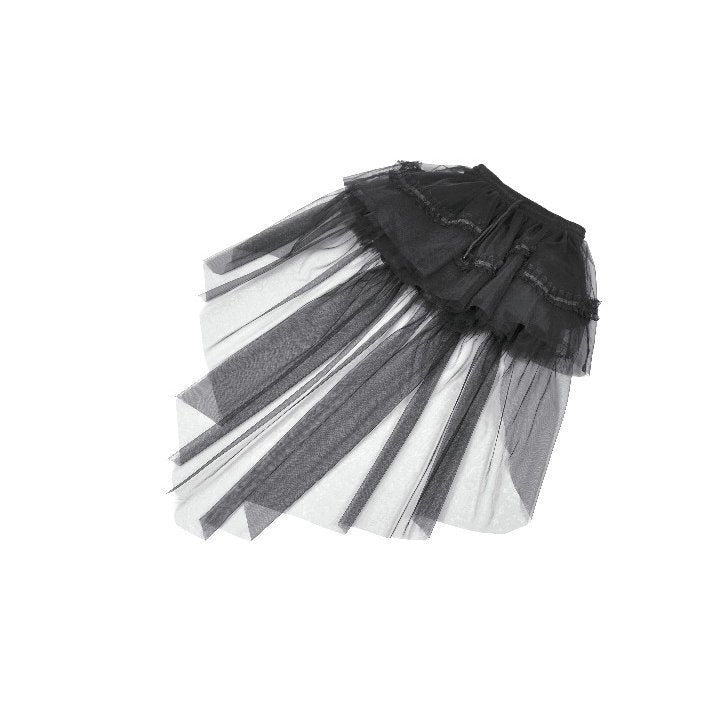 Dark in Love Gothic Tailed Sheer Mesh Petticoat Skirt