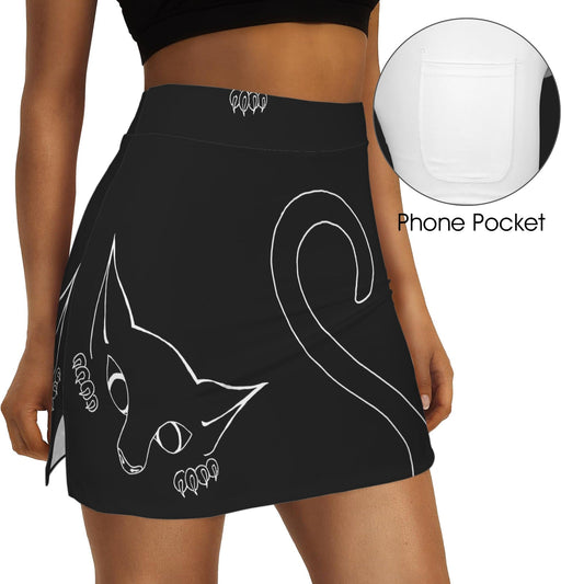 ANTIBrand Misfits Rack - Peekaboo Kitten Mini Skirt with Built-In Shorts - S (UK 10)