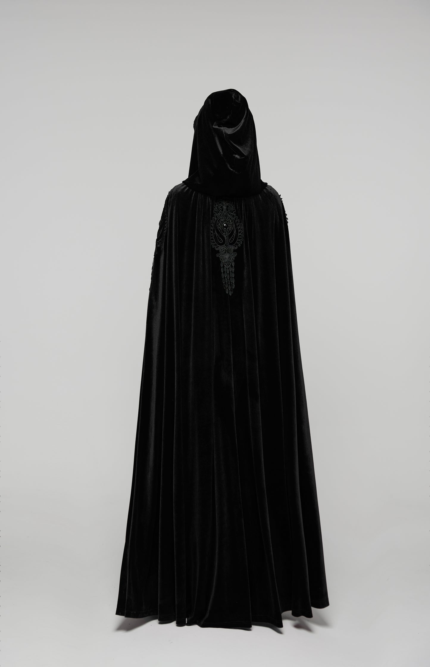 Punk Rave Goth Velvet Cloak – Black