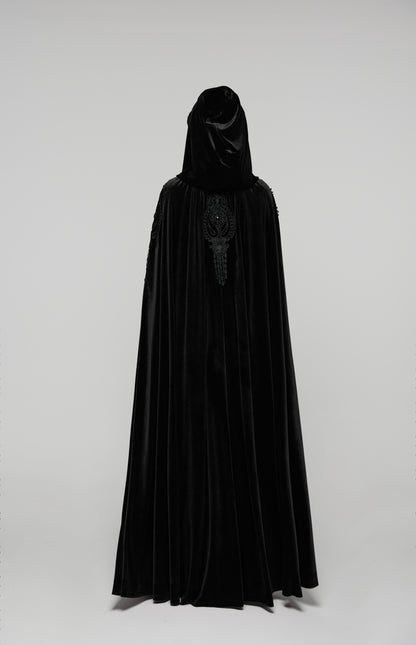 Punk Rave Goth Velvet Cloak – Black