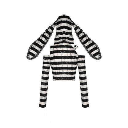 Dark in Love Xianne Prison Bunny Striped Crop Top - Kate's Clothing