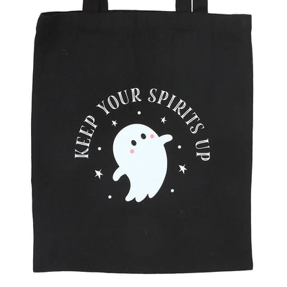 Gothic Gifts Keep Your Spirits Up Ghost Polycotton Tote Bag