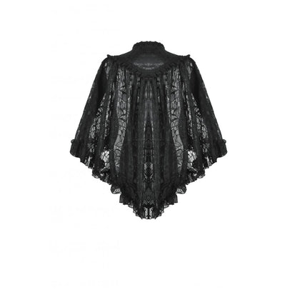Dark in Love Zuri Vintage Lace Cape with Flowing Sleeves - Kate's Clothing