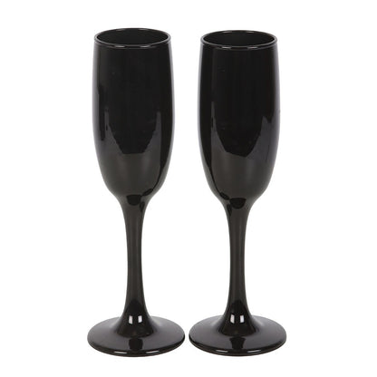 Gothic Gifts Set of 2 Dead Thirsty Champagne Flutes