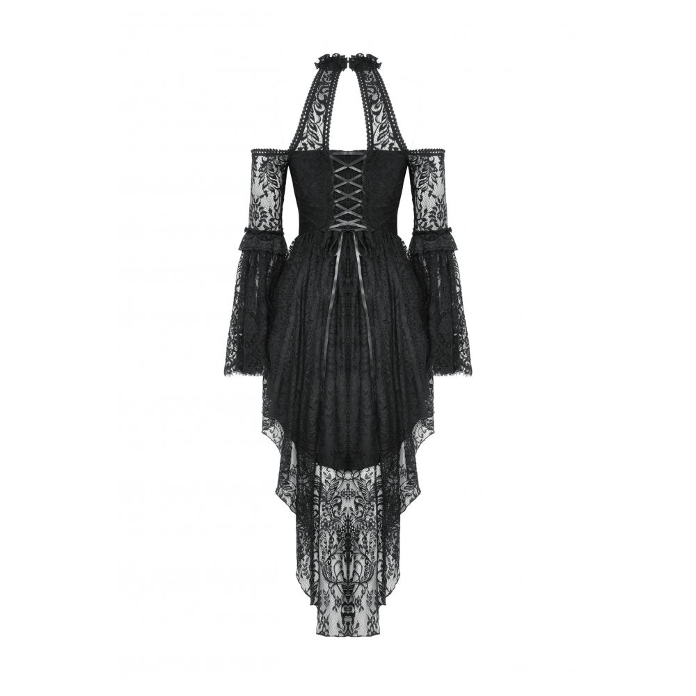 Dark in Love Gem Gothic Vine Lace Tail Dress