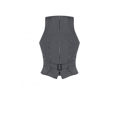 Dark in Love Gwyneth Dark Striped Corporate Goth Vest - Kate's Clothing