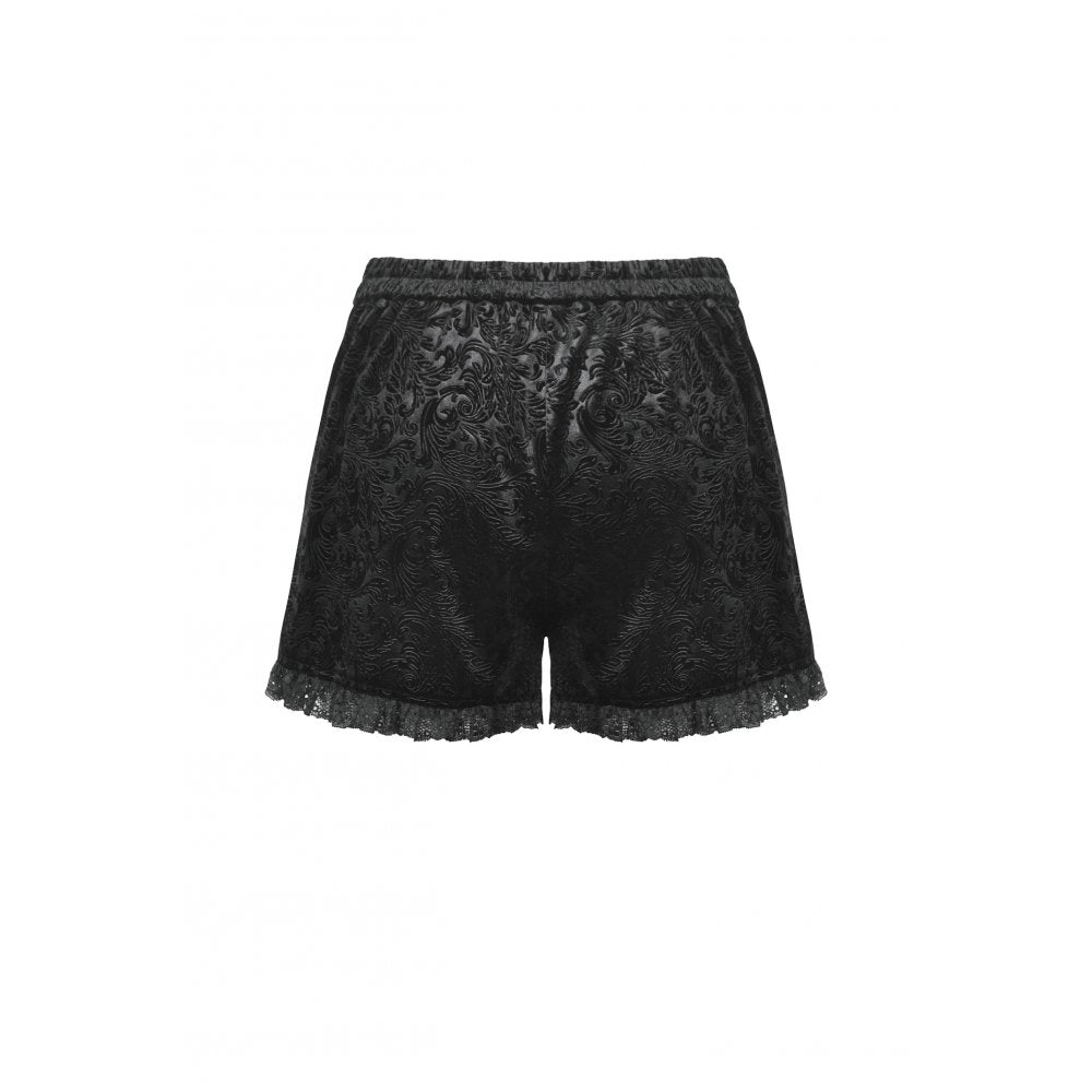Dark in Love Venus Velvet Embossed Base Shorts - Kate's Clothing