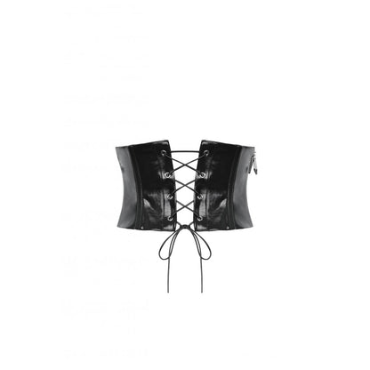Dark in Lia Punk Love Patent Leather Waist Corset with Metal Accents - Kate's Clothing