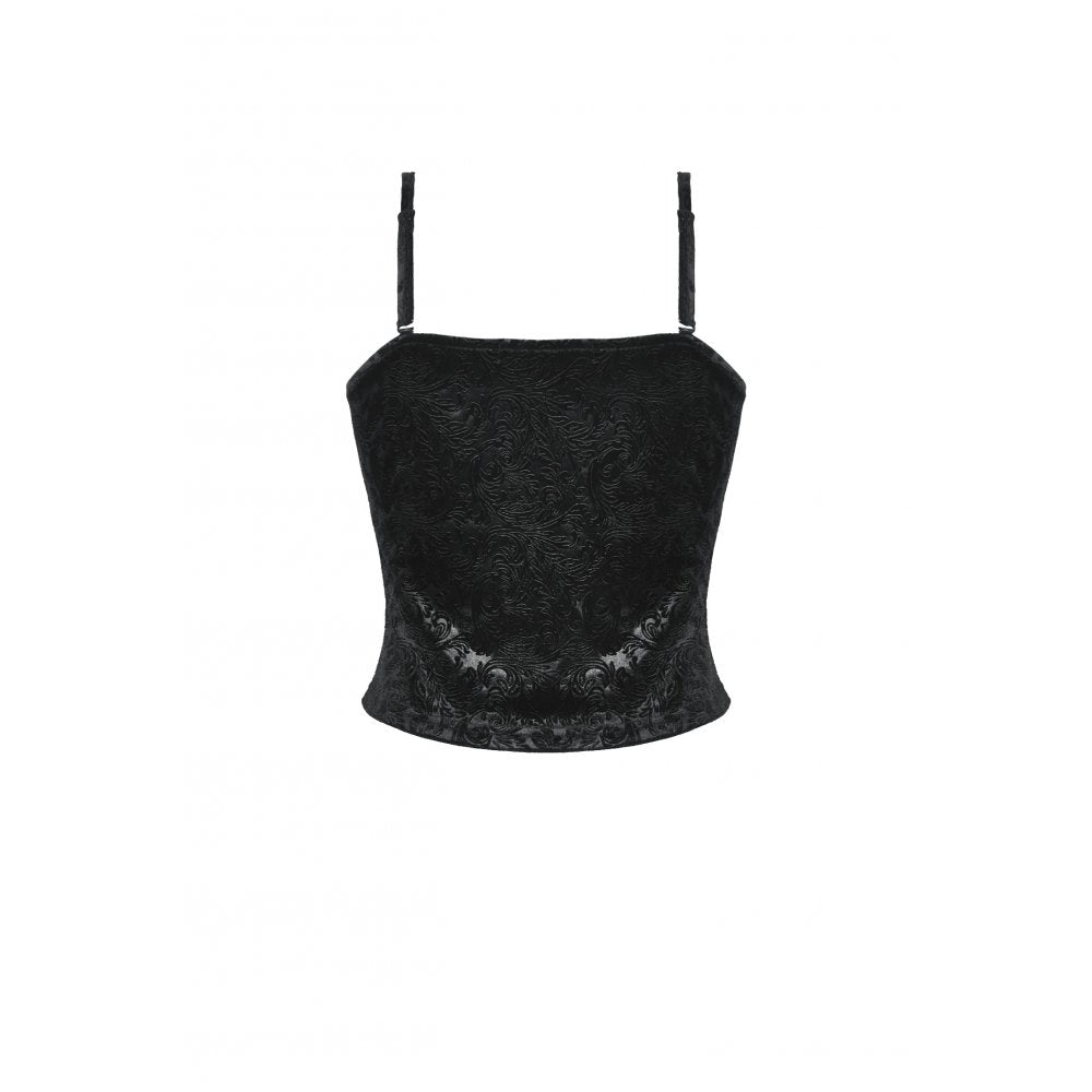 Dark in Love Freya Dark Embossed Velvet Camisole - Kate's Clothing