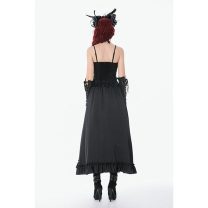 Dark in Love Gothic Victorian Lace Panel Skirt (Crimson)