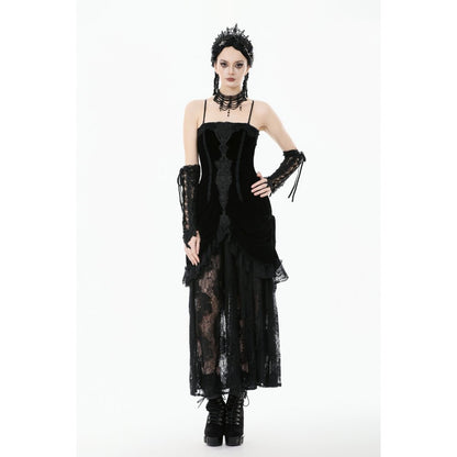 Dark in Love Vampiress Royal Velvet and Lace Maxi Dress