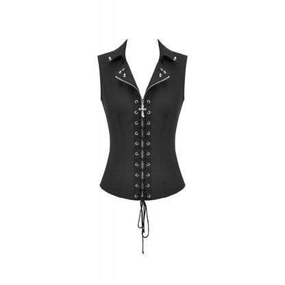 Dark in Love Punk Studded Lace Up Corset Vest